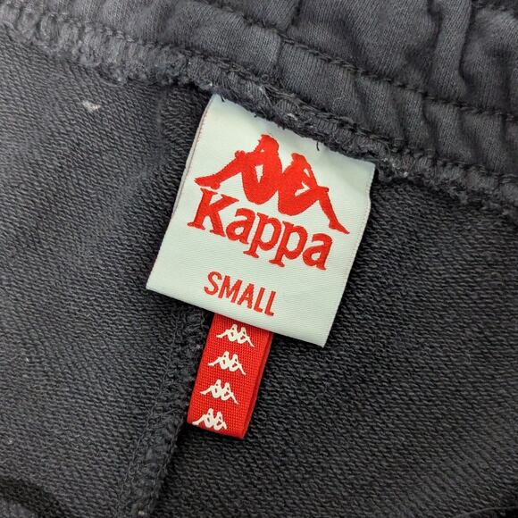 Kappa Black Sweatpants Joggers Fleece Mens Small Athelisure Workout Streetwear - Picture 4 of 5